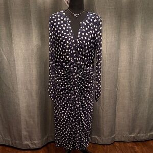 Madison + Hudson Elegant Navy Dress with White Dots